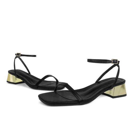 high-heeled leather shoes 