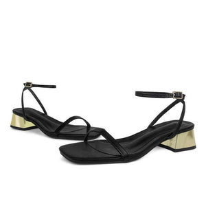 high-heeled leather shoes 