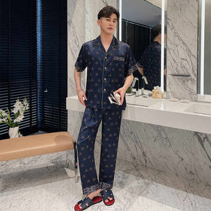 Men's Summer Silk Sleepwear Set 