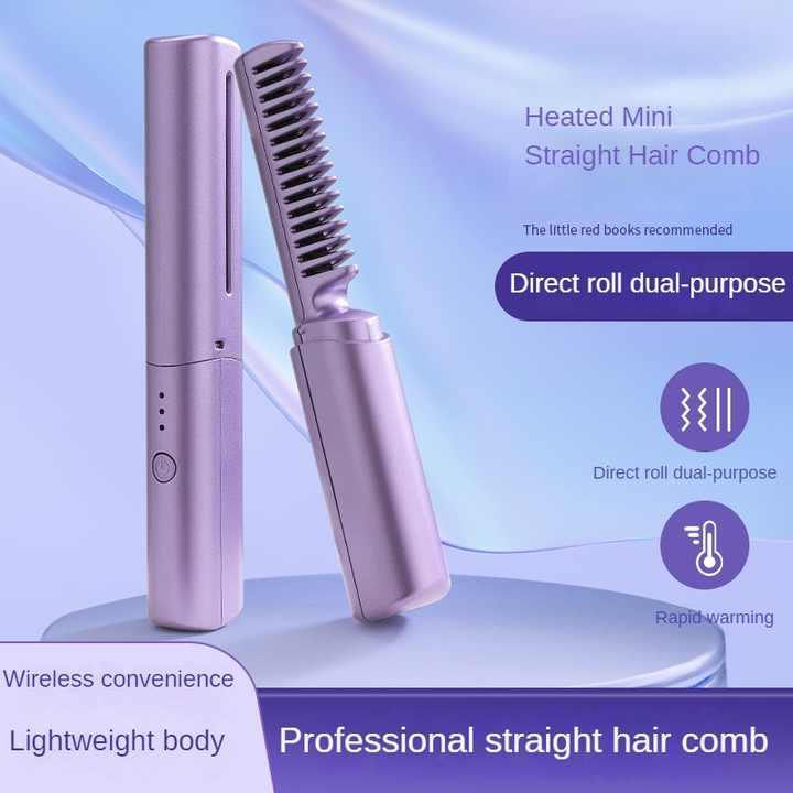CE Certified Mini Cordless Hair Straightening Brush 