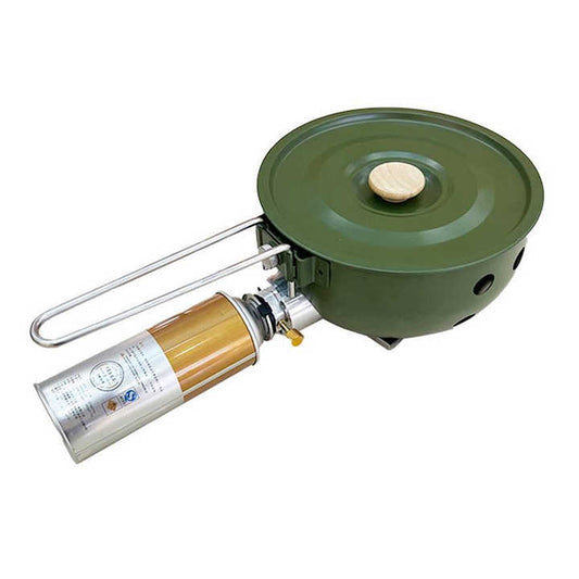 Camping Gas Stove with Non-stick Pan, Windproof, Portable Butane Gas Stove for Outdoor Hiking Cooking 