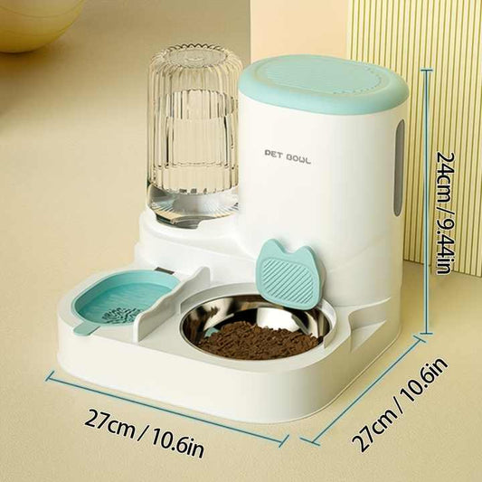 2 in 1 Automatic Pet Cat Food Dispenser Kit with Self Feeding for Indoor Cats 