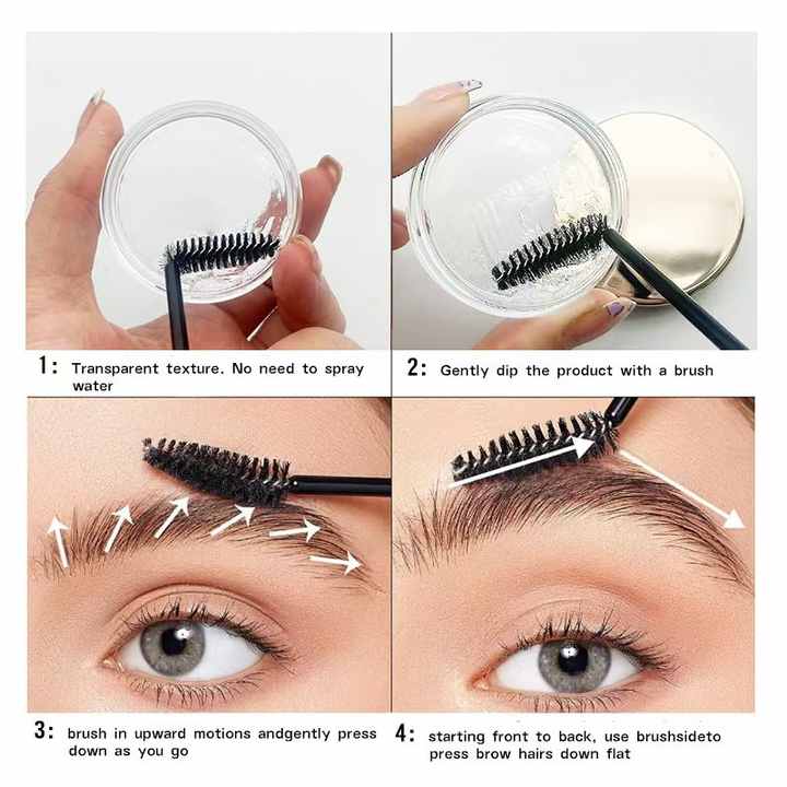 New Products Organic Makeup Long-lasting Waterproof Vegan Eyebrow Setting Gel Clear Eyebrow Gel Private Label Freeze Eyebrow Wax 
