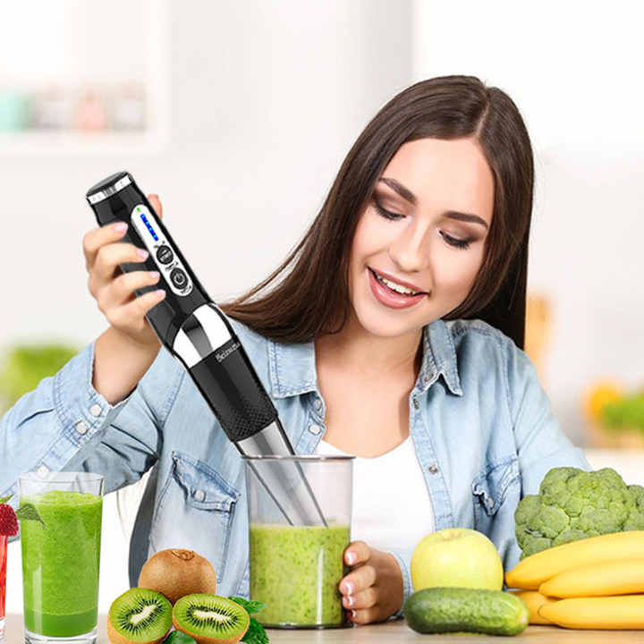 4 in 1 Mini Cordless Hand Blender for Fresh Juices Professional Electric Handheld Portable Kitchen Blender 