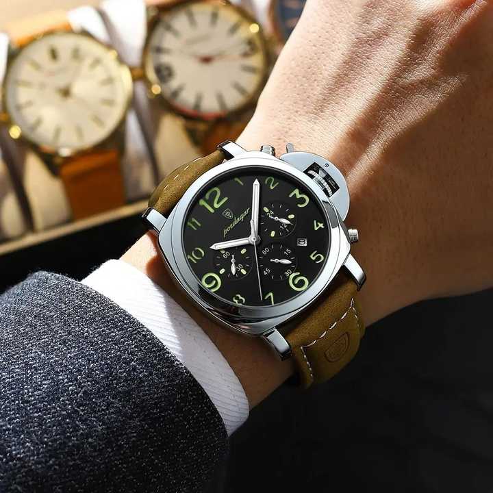 POEDAGAR Luxury Men's Quartz Waterproof Watch 