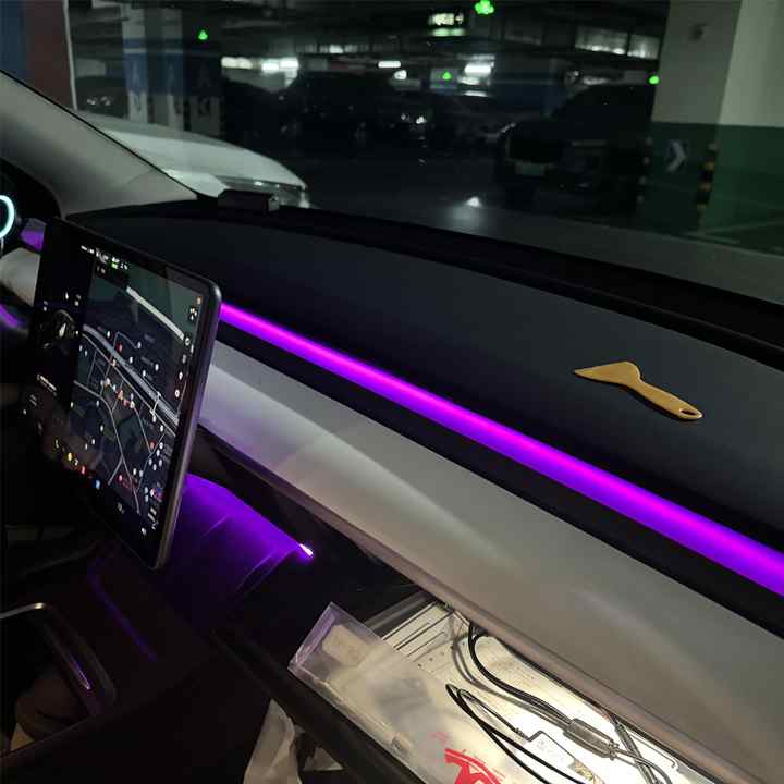 مجموعة الإضاءة المحيطة لسيارة تسلا الطراز . Ambient Lighting Kit for Tesla Model 3/Y with Switch,
