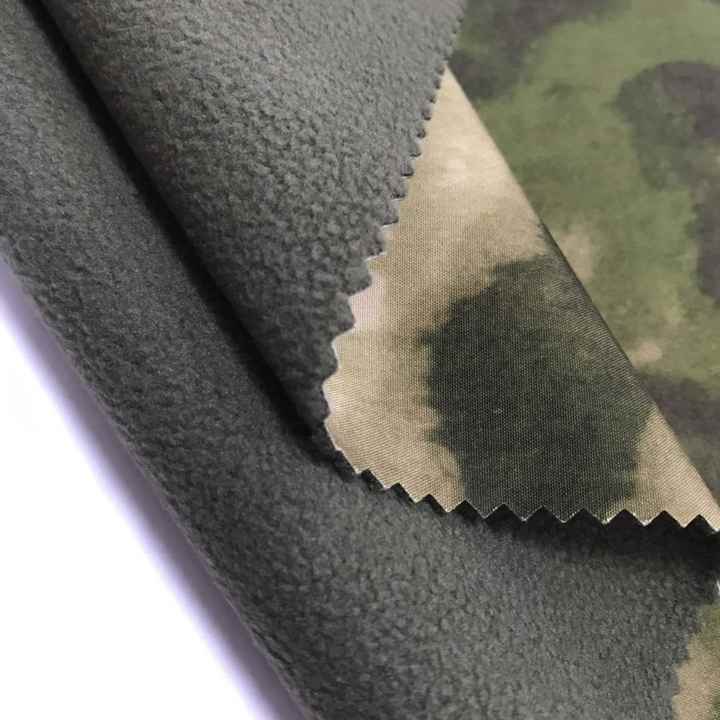 Bonding Polar Fleece 3 Layer Fabric Soft Polyester Printed Fabric 