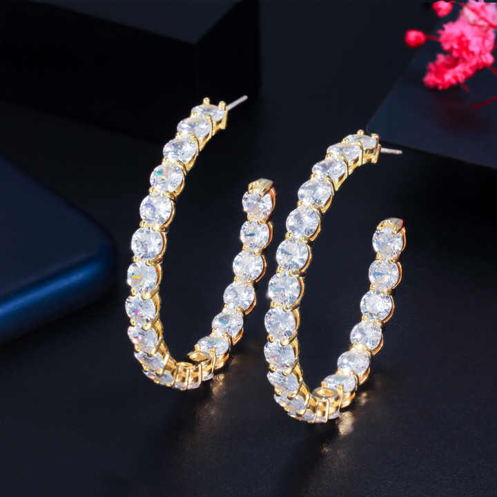 hoop earrings with zirconia 