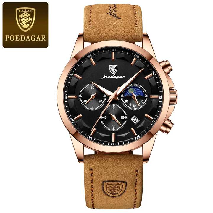 POEDAGAR Men's Quartz Watch Sports Water Resistant. 