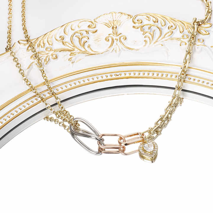 14k White Gold Plated Zircon Necklace 