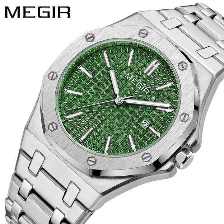 ساعة MEGIR 1085 الفاخرة للرجال الكلاسيكية . MEGIR 1085 Luxury Men's Classic Stainless Steel