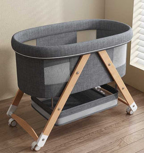 Modern Design Baby Crib Foldable Wood 