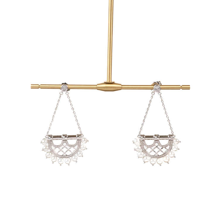 طقم مجوهرات إسلامية ذات طراز جذاب من الزركون ، أقراط وقلادة من اللؤلؤ ، مجموعات مجوهرات عصريةAttractive Style Islamic Jewelry Set Zircon Pearl Earrings and Necklace Fashion Jewelry Sets