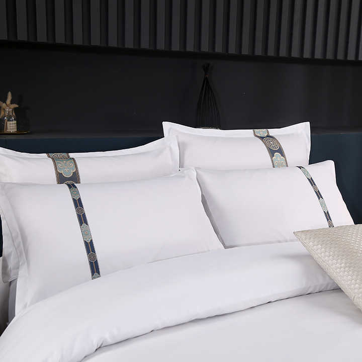 طقم غطاء لحاف عالي الجودة للفنادق من القطن . High Quality Hotel Cotton Custom Duvet Cover Set 60s