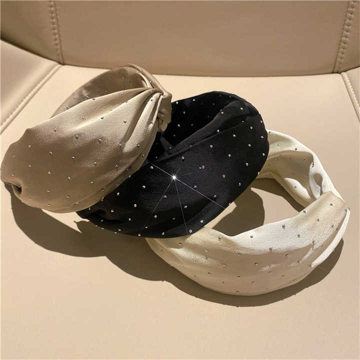 عصابة رأس نسائية ملونة ومثقوبة من نسيج حجر . Women's Colorful Hollow Out Rhinestone Headband