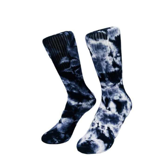 Black Sweat-Absorbent Breathable Features Cross-Border Supply for Spring Fashionable Black Dyed Cotton Breathable Sports Socks