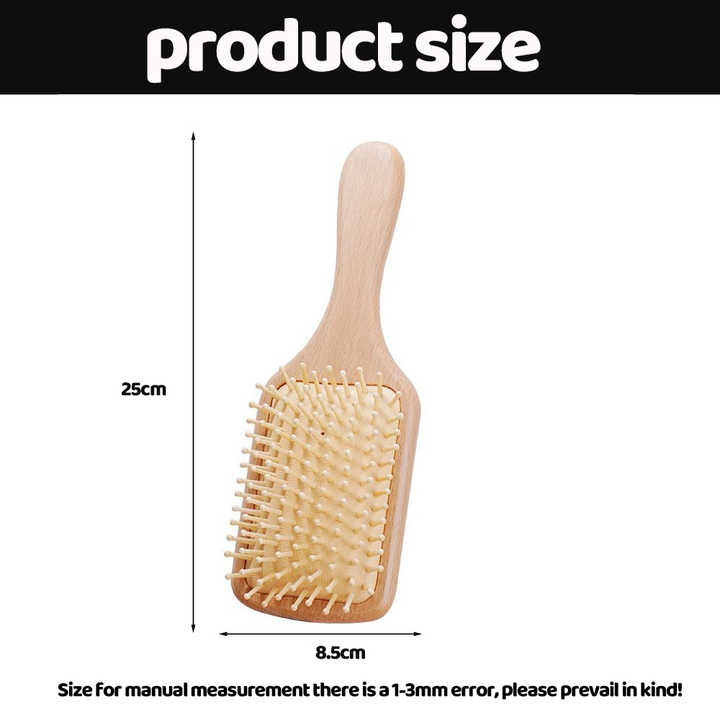 Wooden Air Cushion Massage Comb For Women - Wide Tooth Therapeutic Tool with Large Personality, Cylindrical Hairbrush 