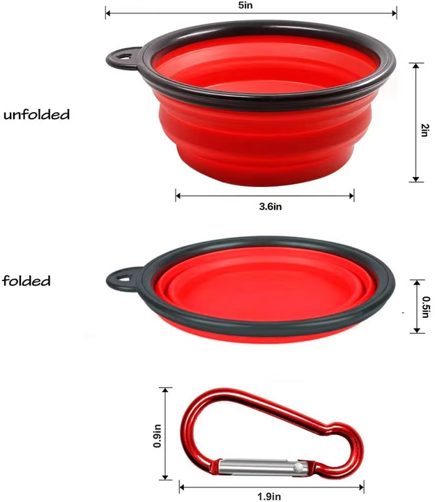 Foldable Travel or Outdoor Water Bowl Collapsible Cat and Dog Water Bowls &amp; Feeders 