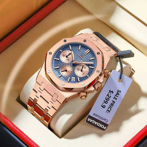 POEDAGAR 926 New Men's Rose Gold Watch. 