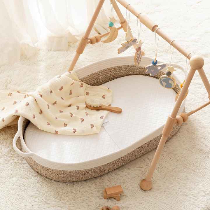 سلال مغيرة الجودة للأطفال حديثي الولادة مقاومة للماء من حبل قطني منسوج Quality Changing Baskets for Newborns, Waterproof, Woven Cotton Rope