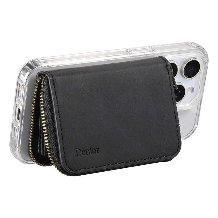 RFID Blocking Zip Wallet with Multiple Card Slots _ Faux 