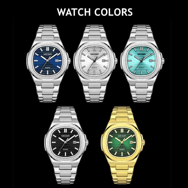ساعات رجالية كوارتز رياضية فاخرة من  . MEGIR 1084 Luxury Men's Sports Quartz