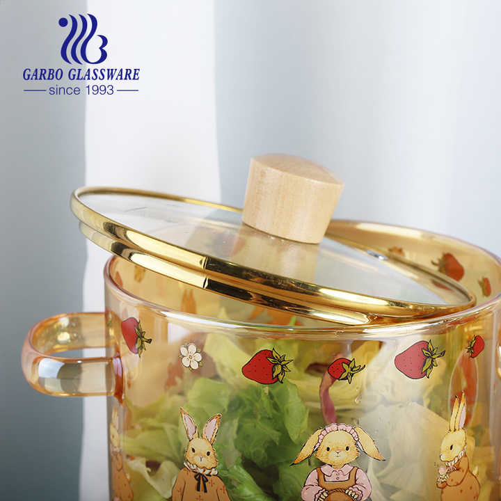 Direct from factory high quality glass cooking pot with glass lid glass cookware glass stove top boiling pot setمن المصنع مباشرة وعاء طهي زجاجي عالي الجودة بغطاء من الزجاج أواني طهي من الزجاج طقم إناء موقد من الزجاج المغلي