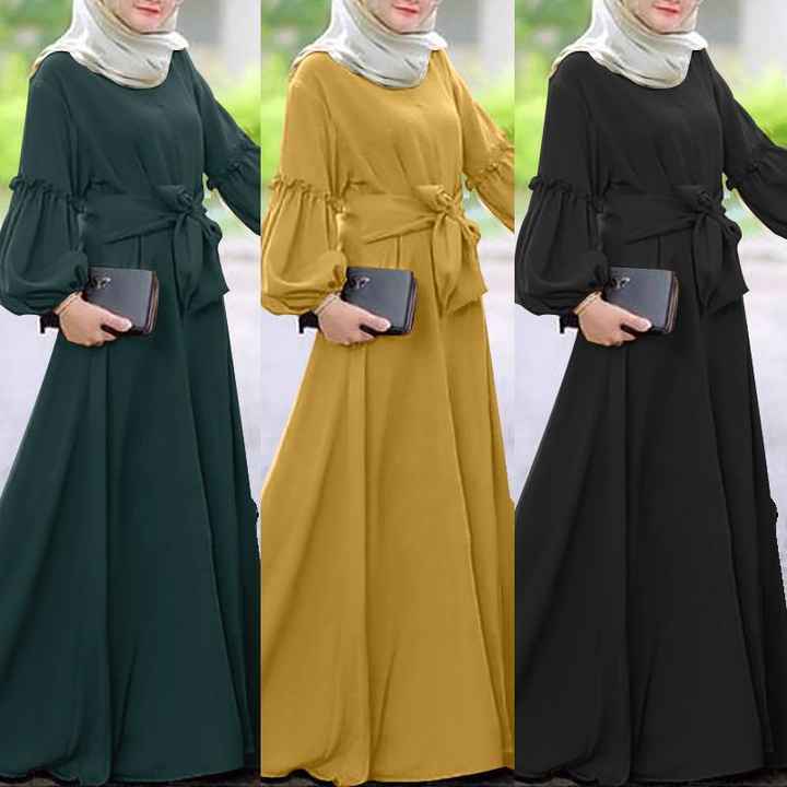 Women Spring Robe Dress Islamic Ladies 