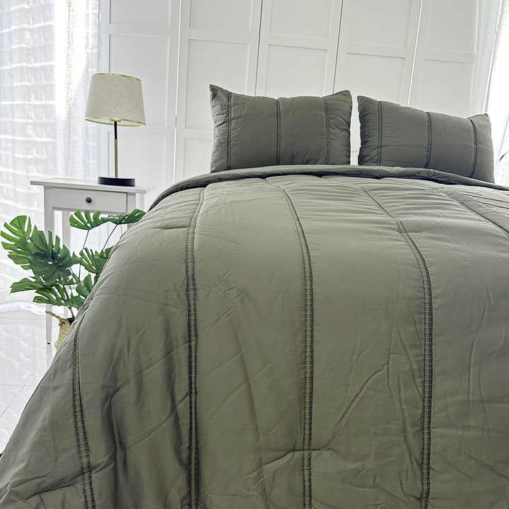 Modern Design Washable Quilted Cotton Bedspread Quilt Style King Size Bedding Set 