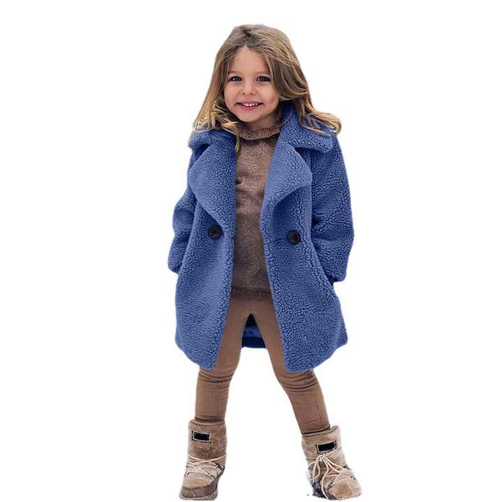 &nbsp;Warm Clothing Kids Girl Lapel Overcoat-ملابس شتوية