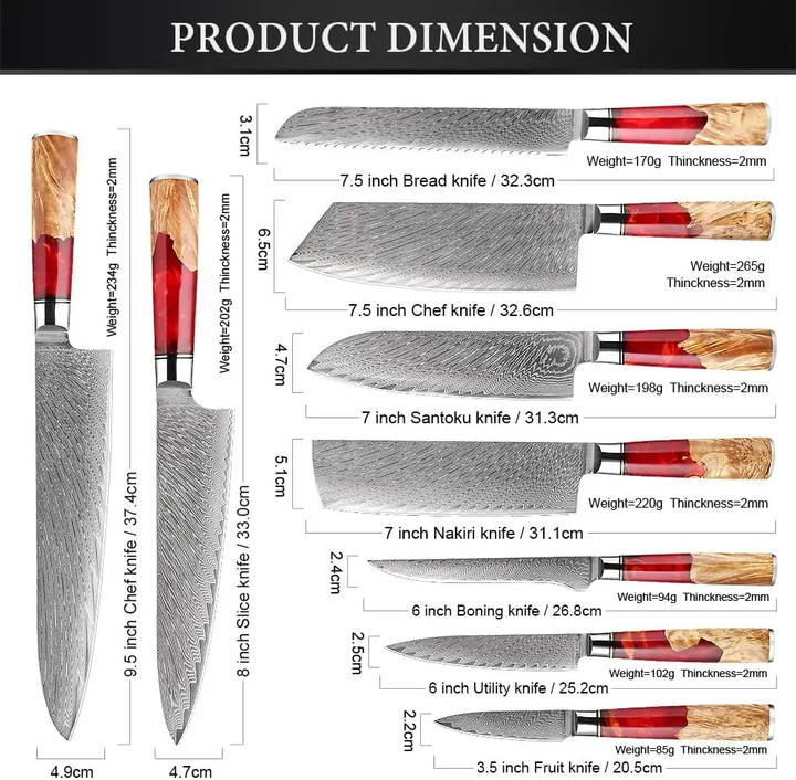 Luxury Damascus Knives 