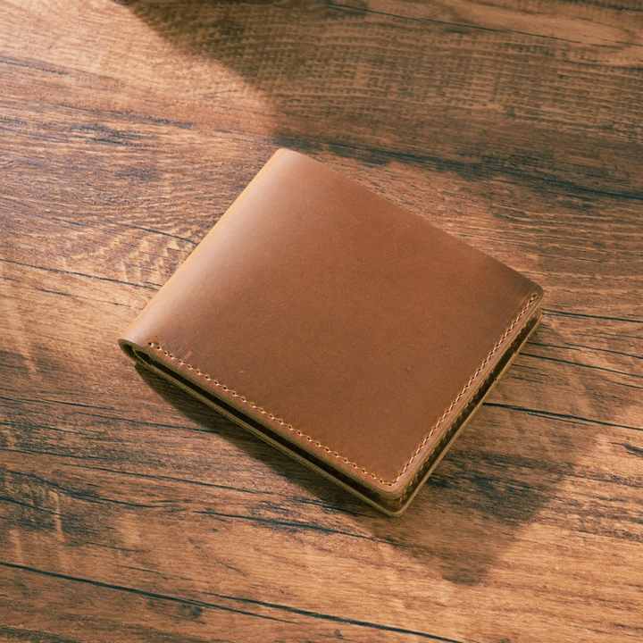 Stylish Top Layer Cowhide Foldable Wallet Genuine 