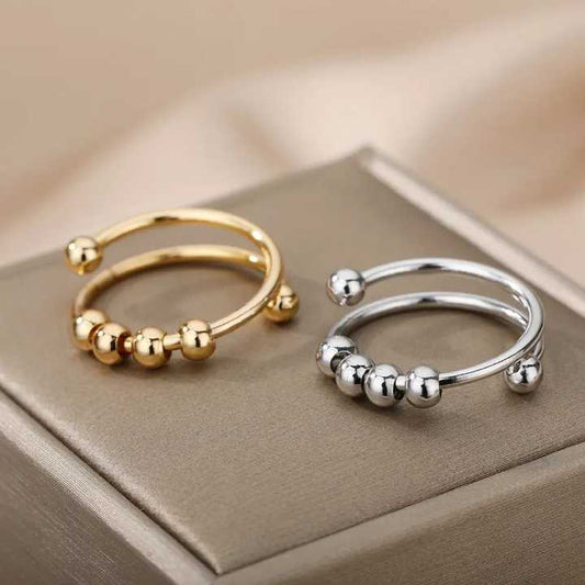 Custom Stainless Steel Gold Anxiety Ring 