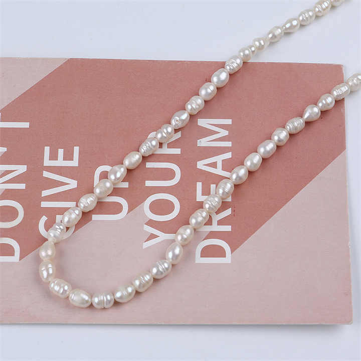 Design for Women and Girls- Simple Rice Pearl Necklace 