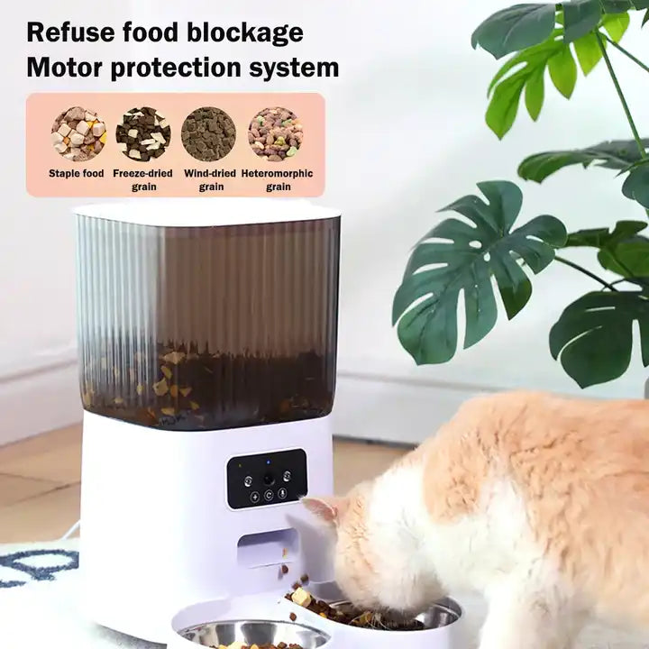 Smart Portable with Camera Remote Control Cat and Dog Feeder - Bowls and Feeders 