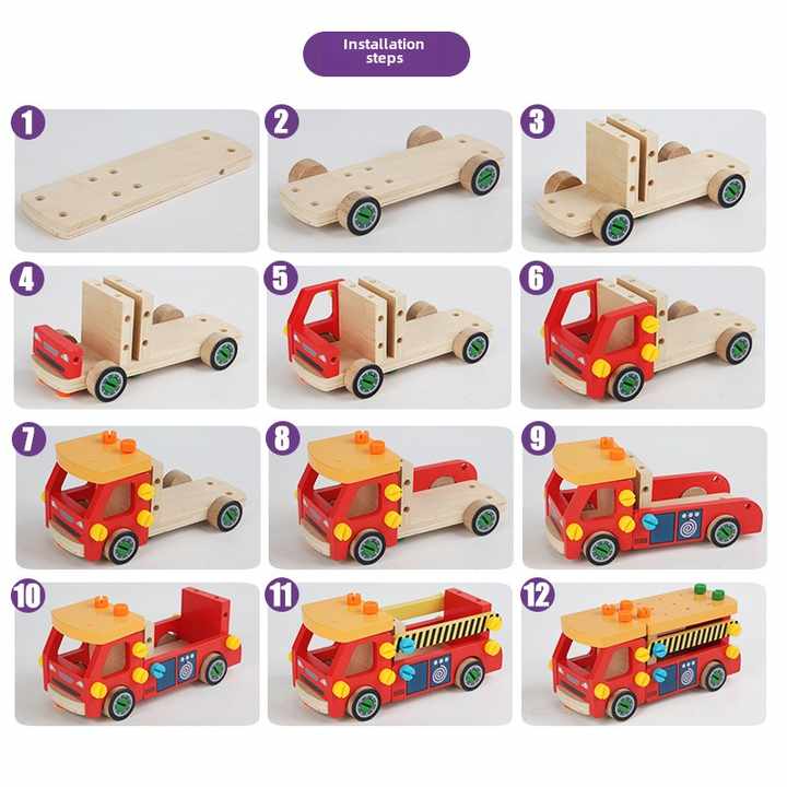 Wooden children's play set consisting of nuts and 