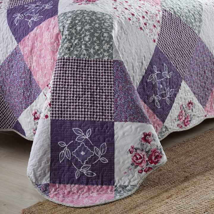 Romantic Quilt Design Handmade Washable Cotton Bedspread Set 