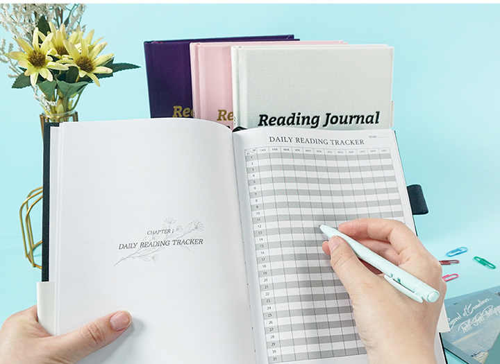 Wholesale Reading Journal Undated Planners Hardcover Fabric Cover Diary Notebook Sublimation Book for Book Lovers 