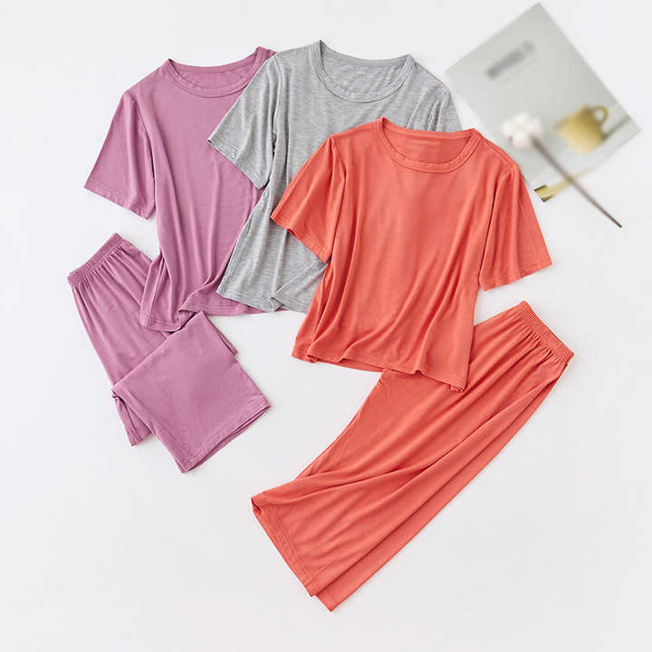 ملابس نوم للأطفال بنصف كم موديل مخصص طقم ملابس منزلية للفتياتCustom Model Half Sleeve Kids Sleepwear Girls Homewear Set