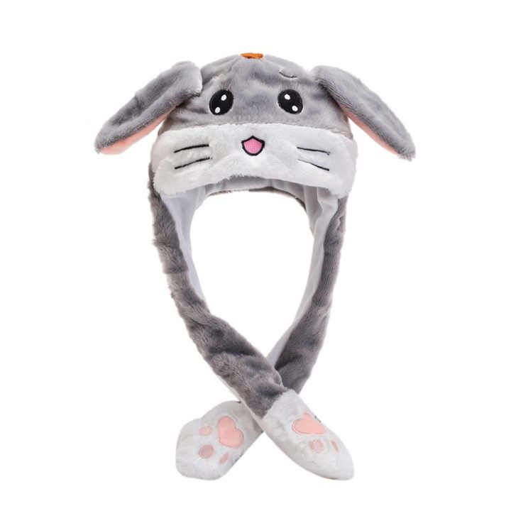 Korean Baby Hats Rabbit Hat with Air Pump and Cute Plush Moving Ears 
