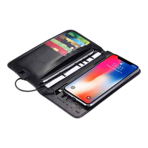 Luxury Genuine Leather Men's Wallet with 6800mAh 
