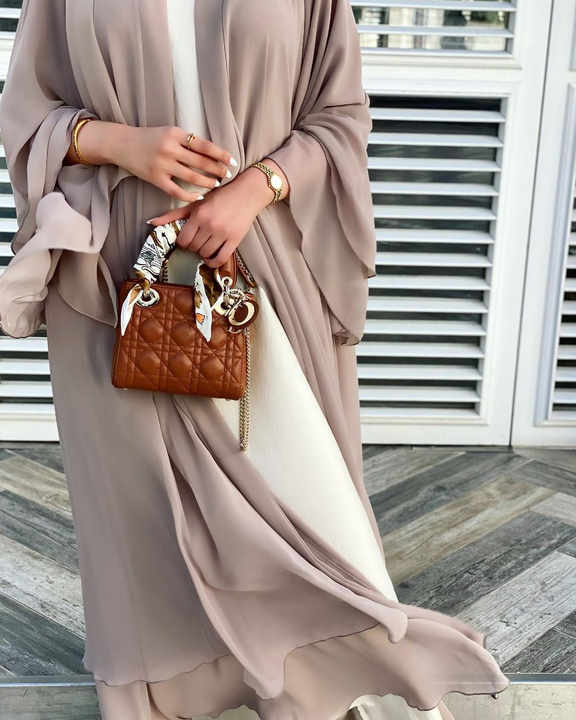 Colorful chiffon abaya 