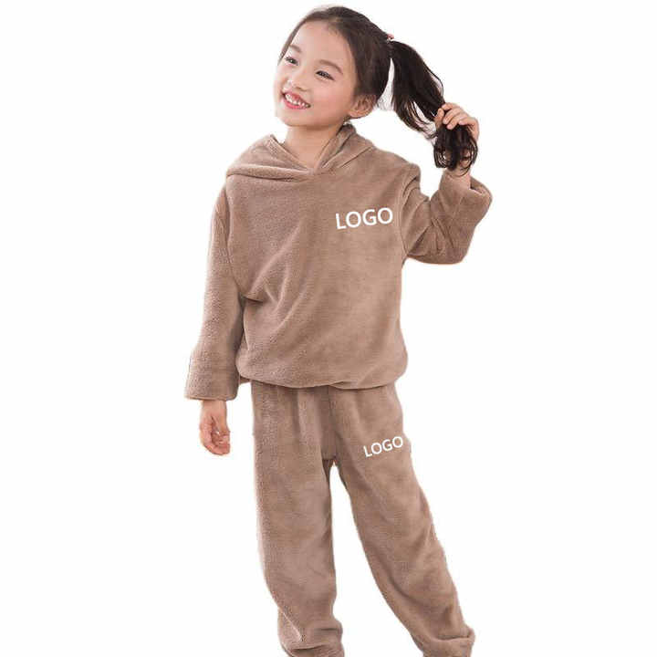 Children's long-sleeved velvet pajamas 