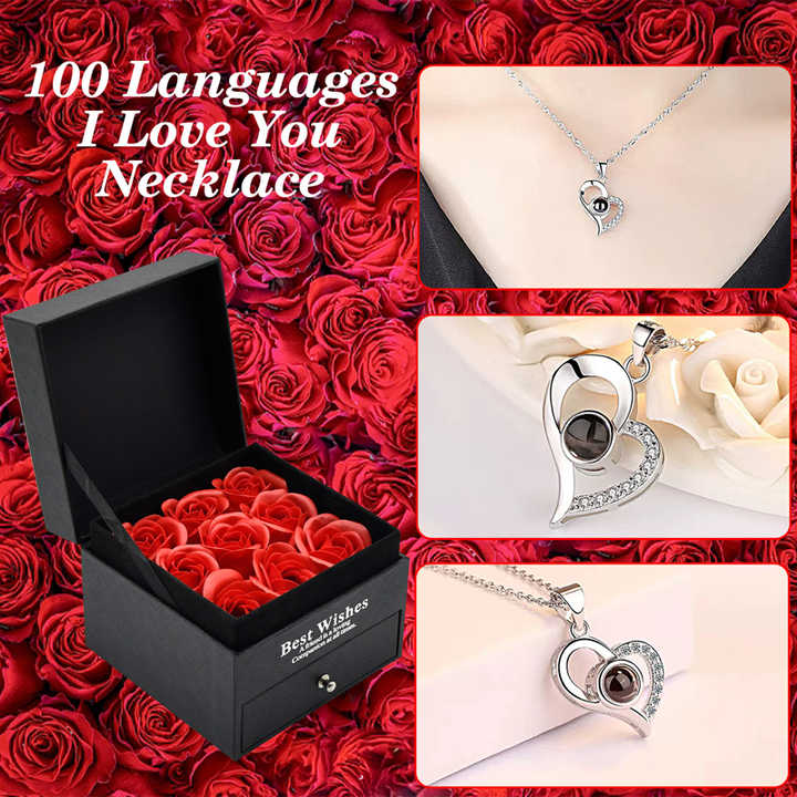 Valentine's Day 9 Forever Artificial Roses with Pendant. 