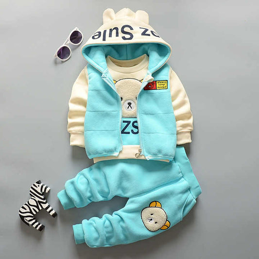 Boys' three-piece velvet casual pants 