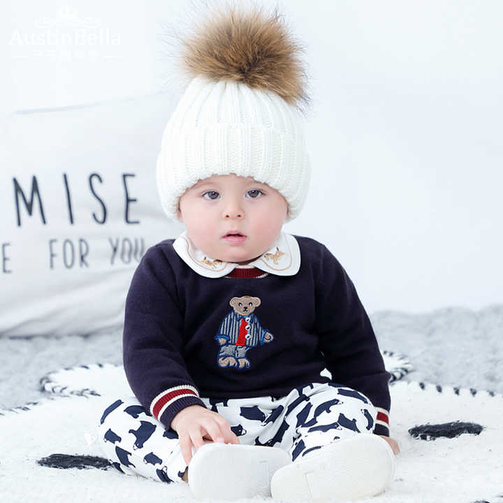 Newborn baby boy knitted sweater 