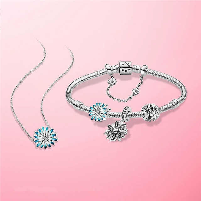 Colorful Rainbow Kids Accessories 925 Silver Bracelet and Charm Bracelet 