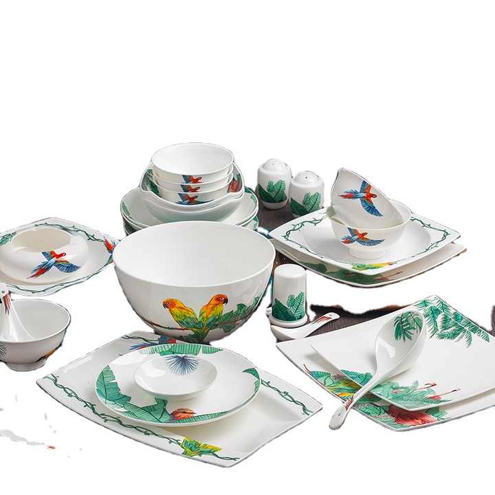 Western Porcelain Dinnerware Set Plates 