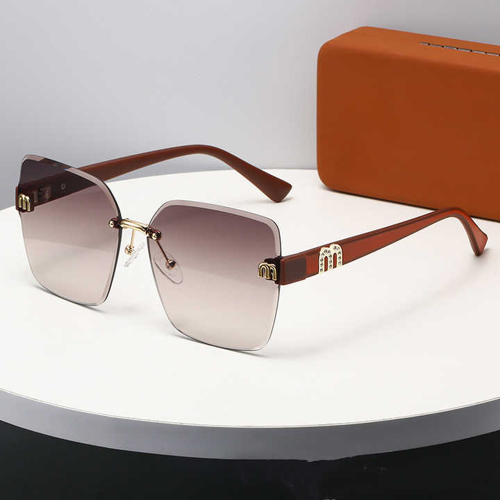 نظارات شمسية نسائية Fashionable rimless women's