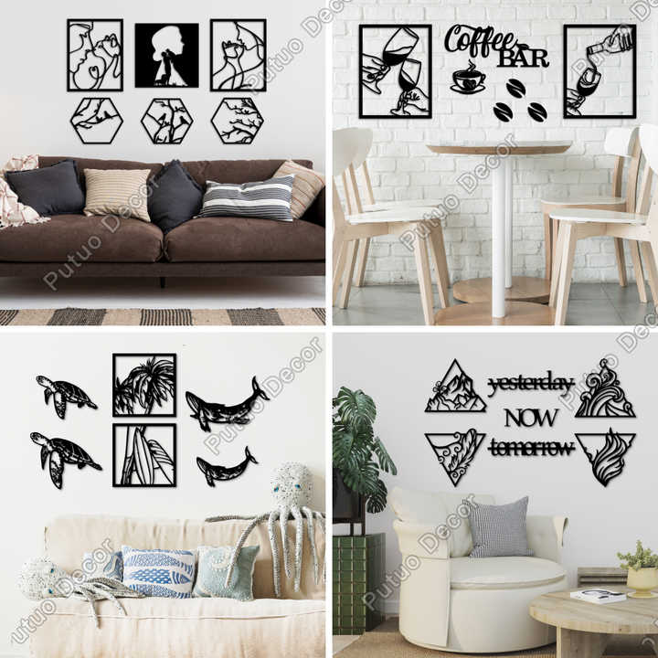 Custom Laser Cut Wood Sign Personalized Black Wooden Wall Art Home Decor With Painting Theme 